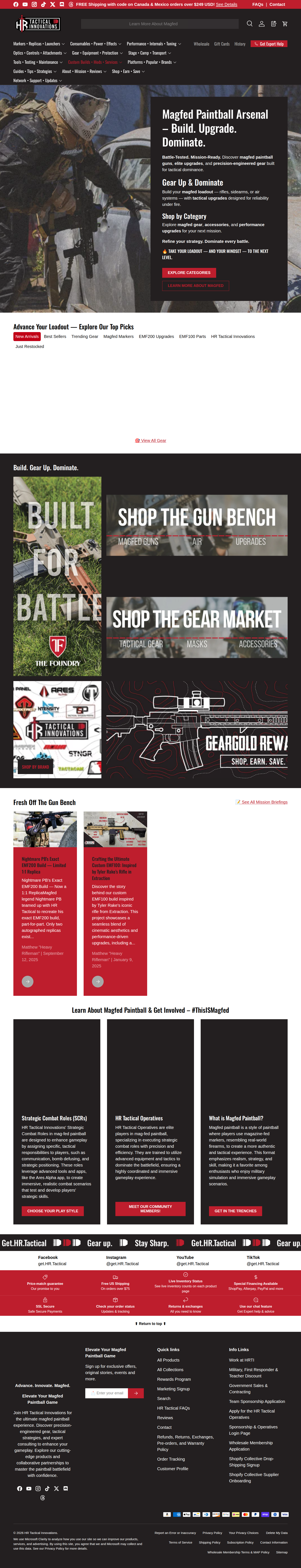 HR Tactical Innovations homepage — desktop view