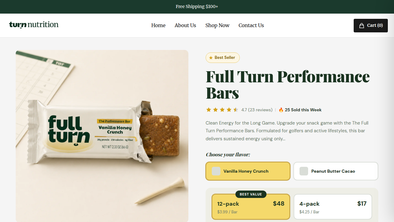 Turn Nutrition product page