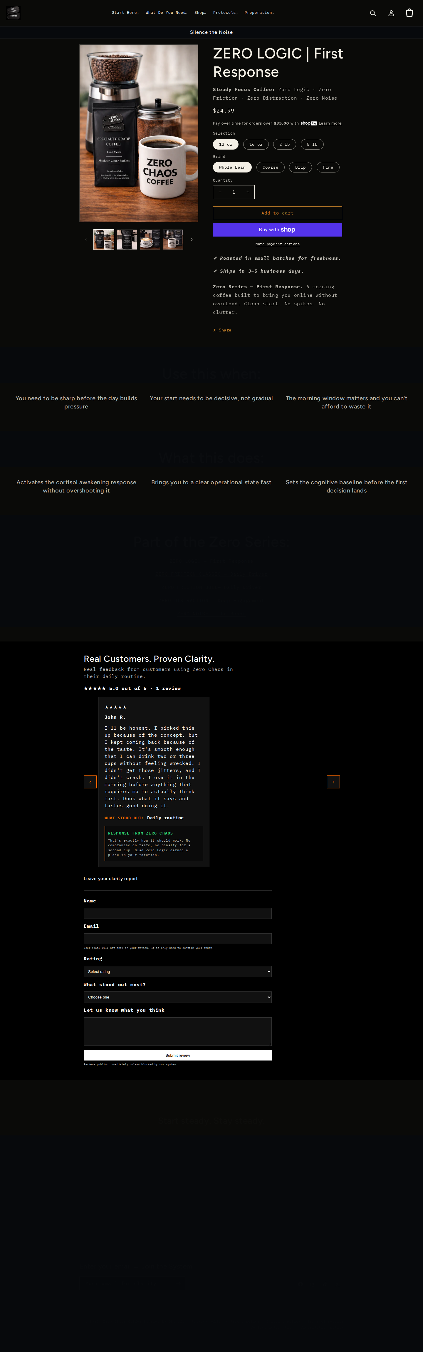 Zero Logic First Response product page