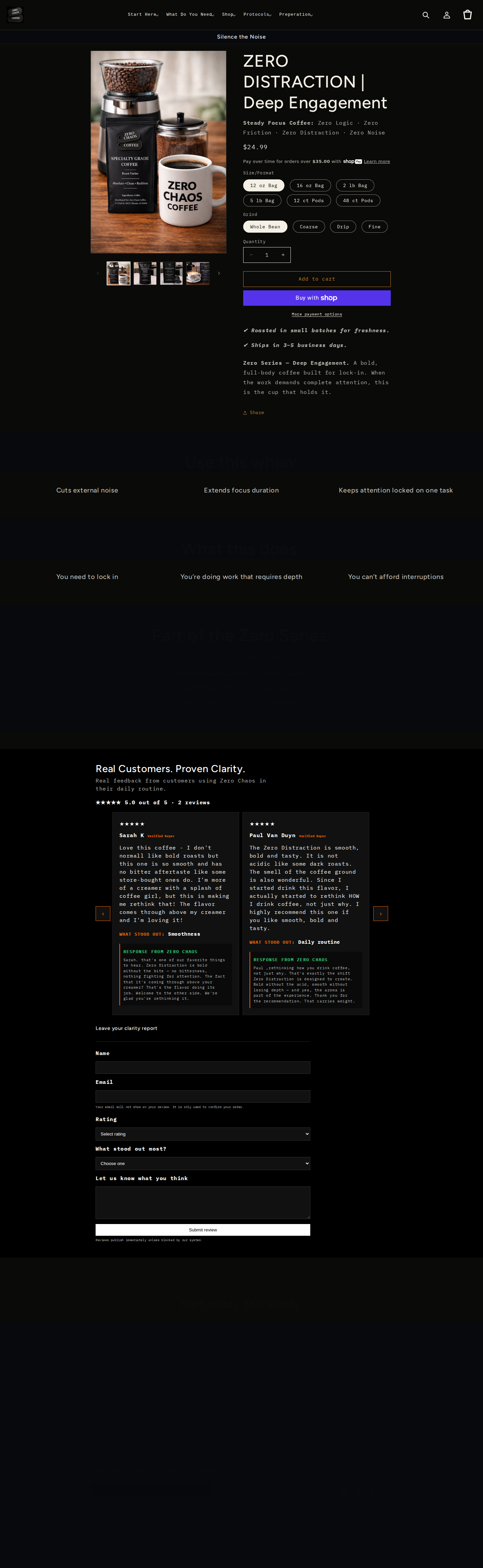 Zero Distraction Deep Engagement product page