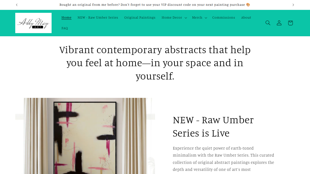 Abby May Art homepage desktop screenshot