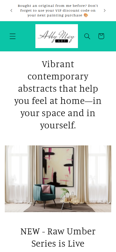 Abby May Art homepage mobile screenshot