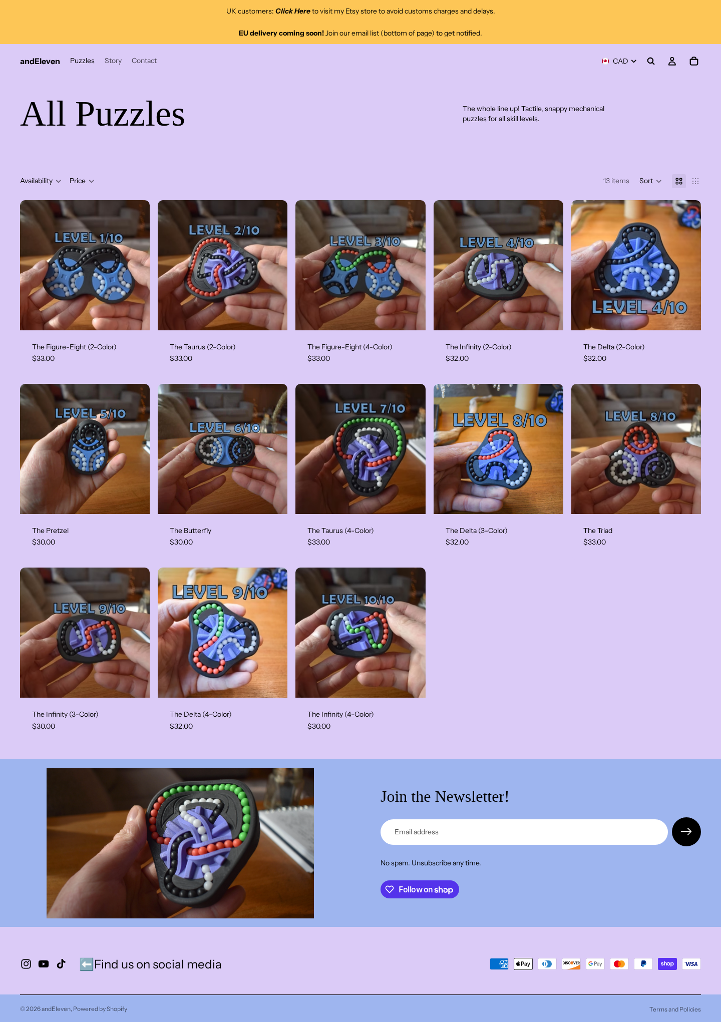 All Puzzles collection page