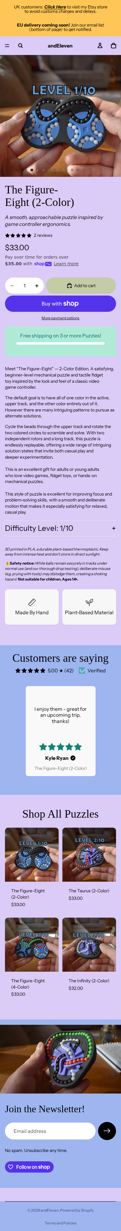 Product page on iPhone