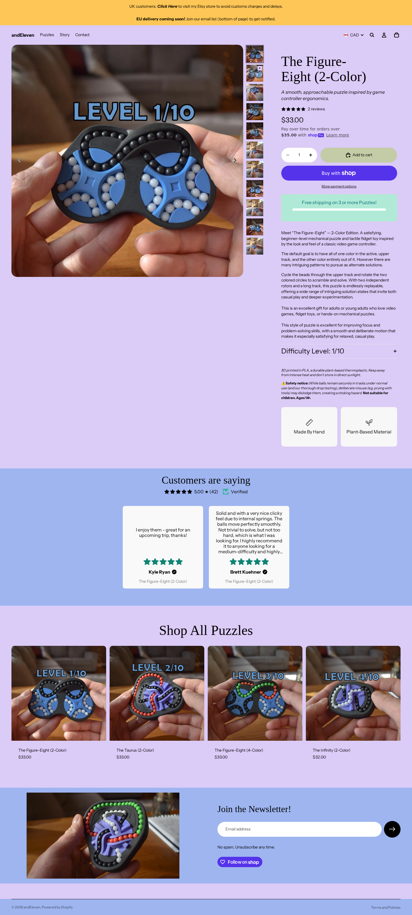 The Figure-Eight 2-Color product page