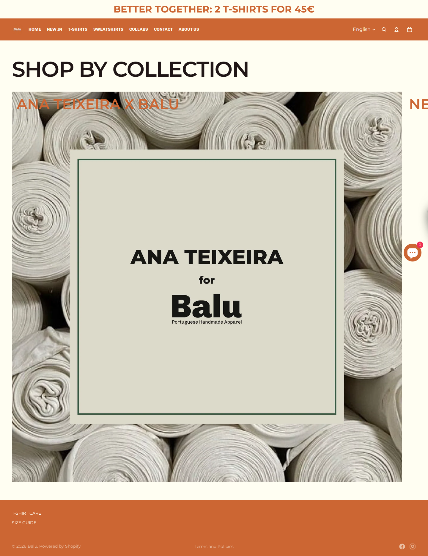 Página de coleções Balu