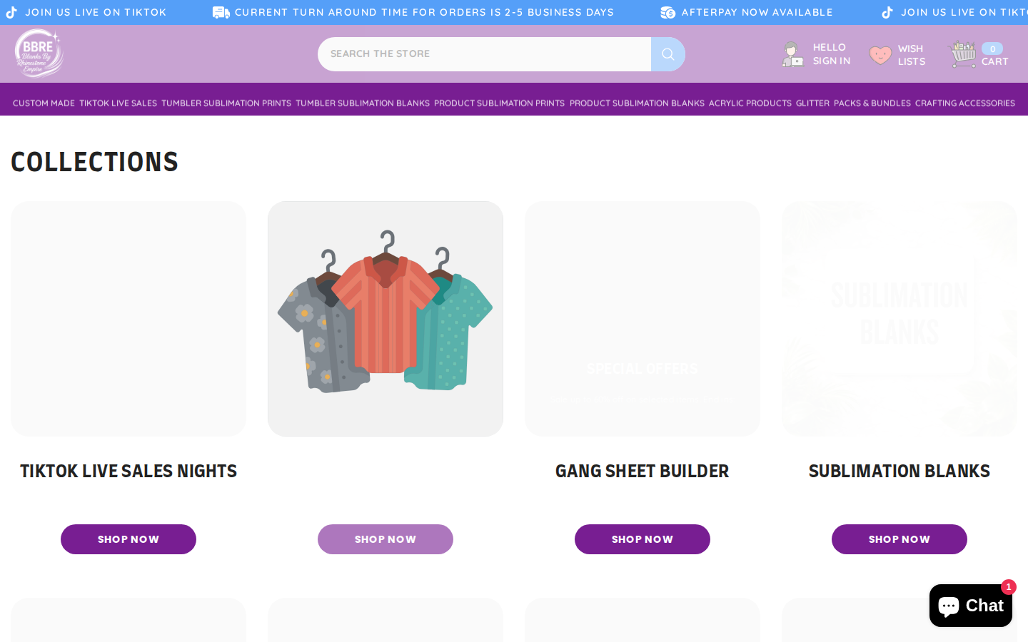 Collections page screenshot