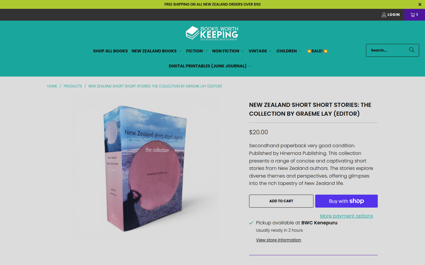 Second product page — NZ Short Short Stories
