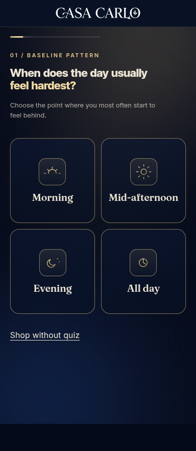 Quiz page mobile