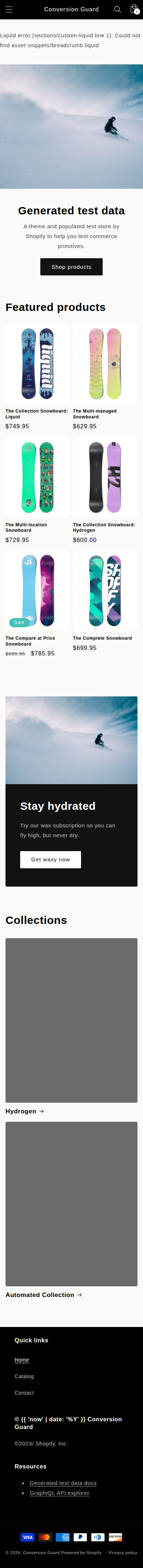 Mobile homepage screenshot