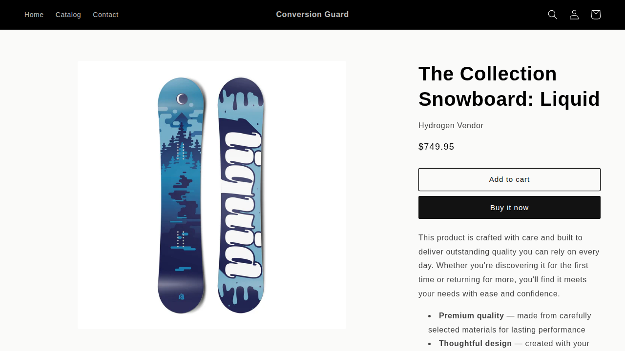 Product page screenshot