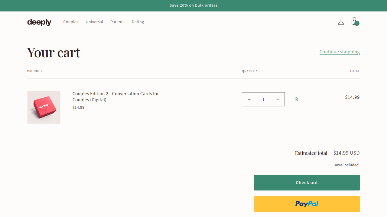 Cart page with bundle upsell