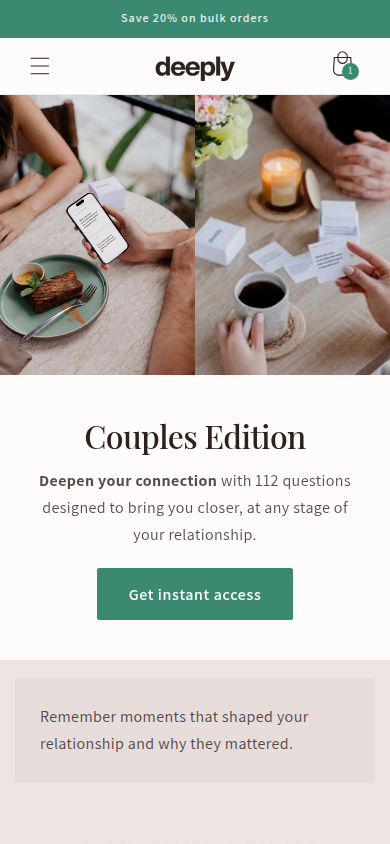 Deeply homepage on mobile