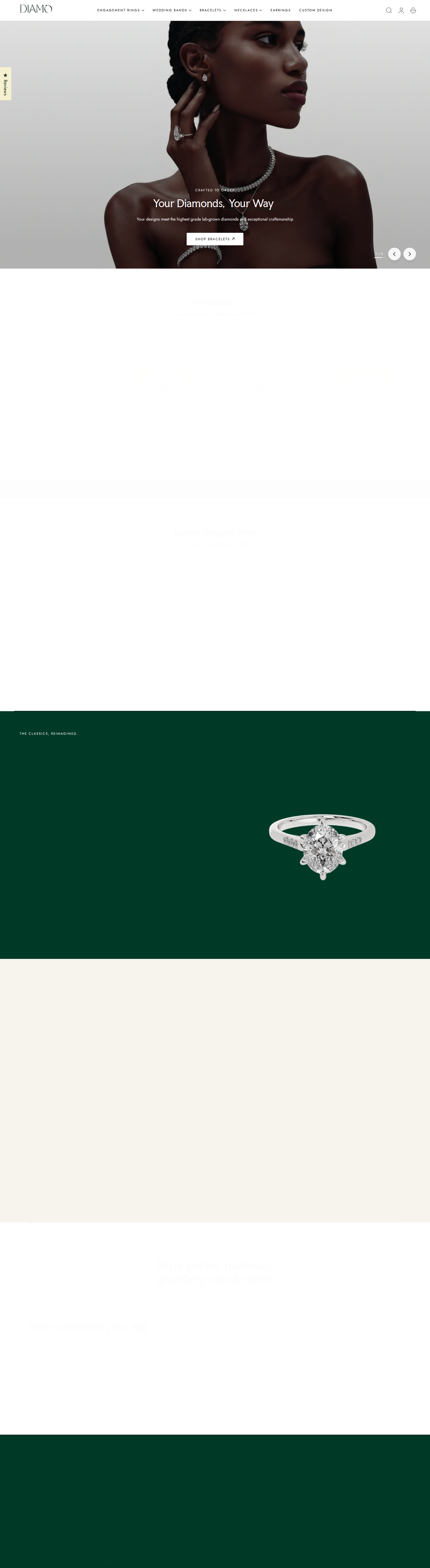 Diamo homepage desktop