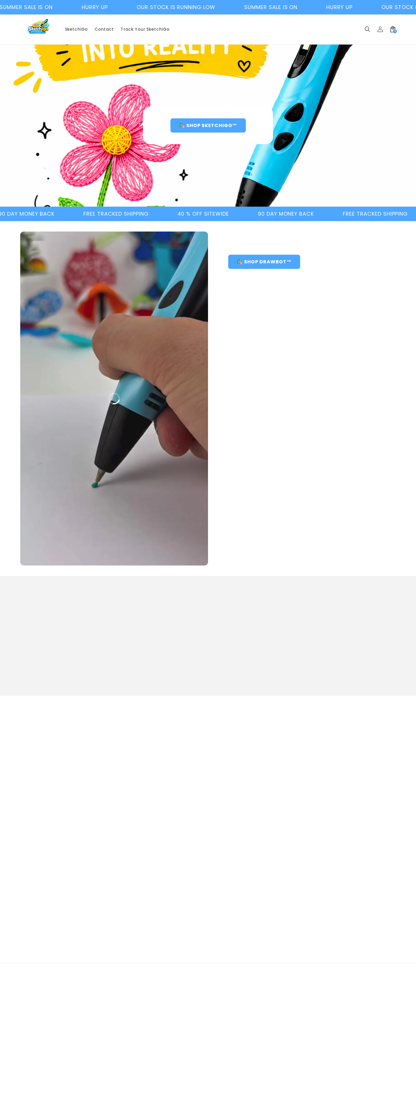 DrawBot Store homepage on desktop