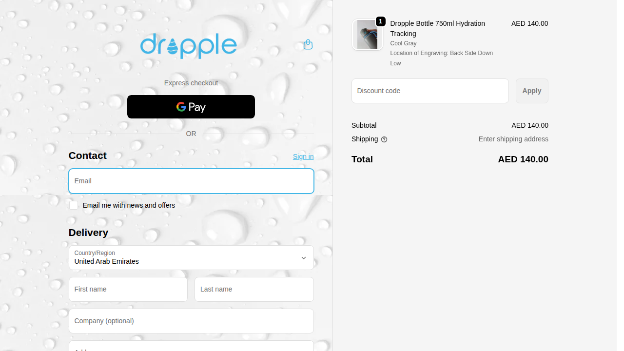 Dropple Checkout Desktop