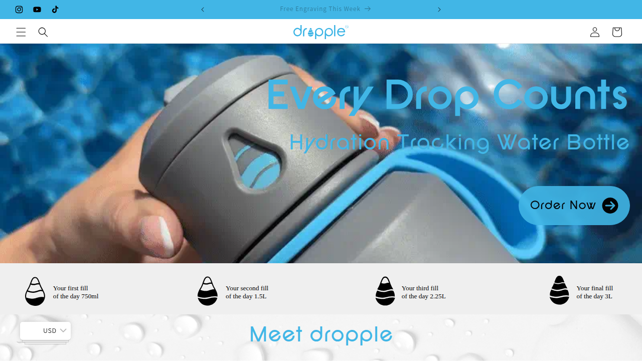Dropple Homepage Desktop