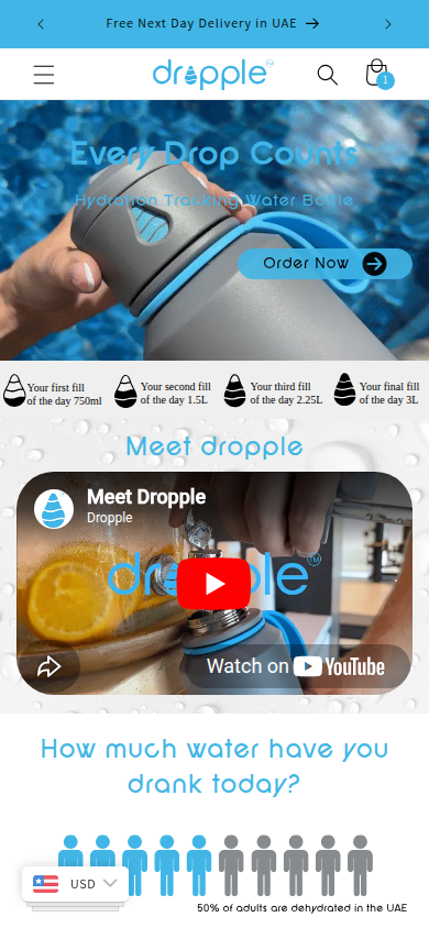 Dropple Homepage Mobile