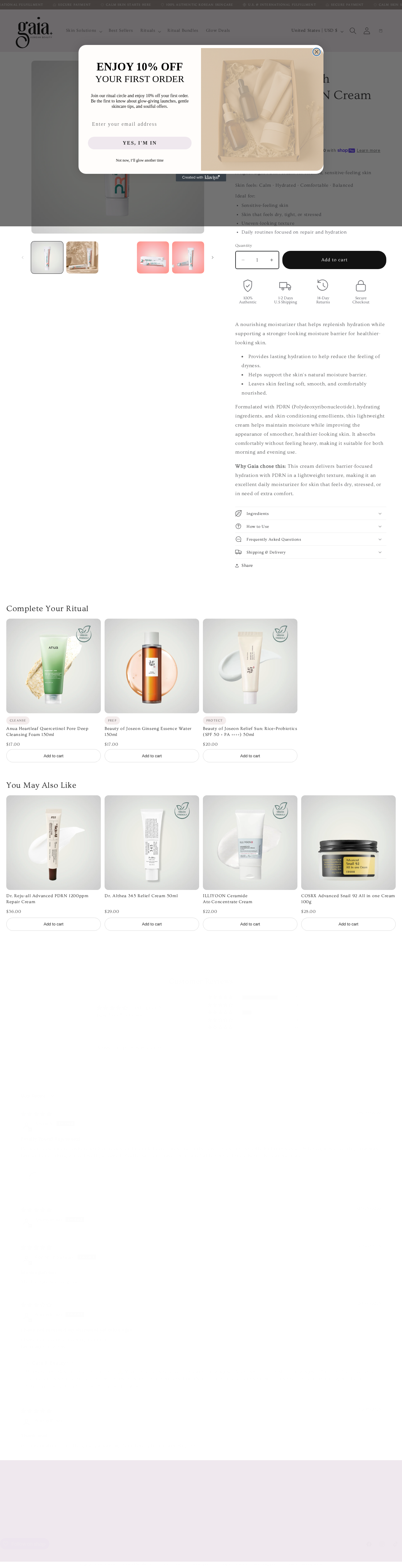 Rejuvenex PDRN Cream product page — desktop