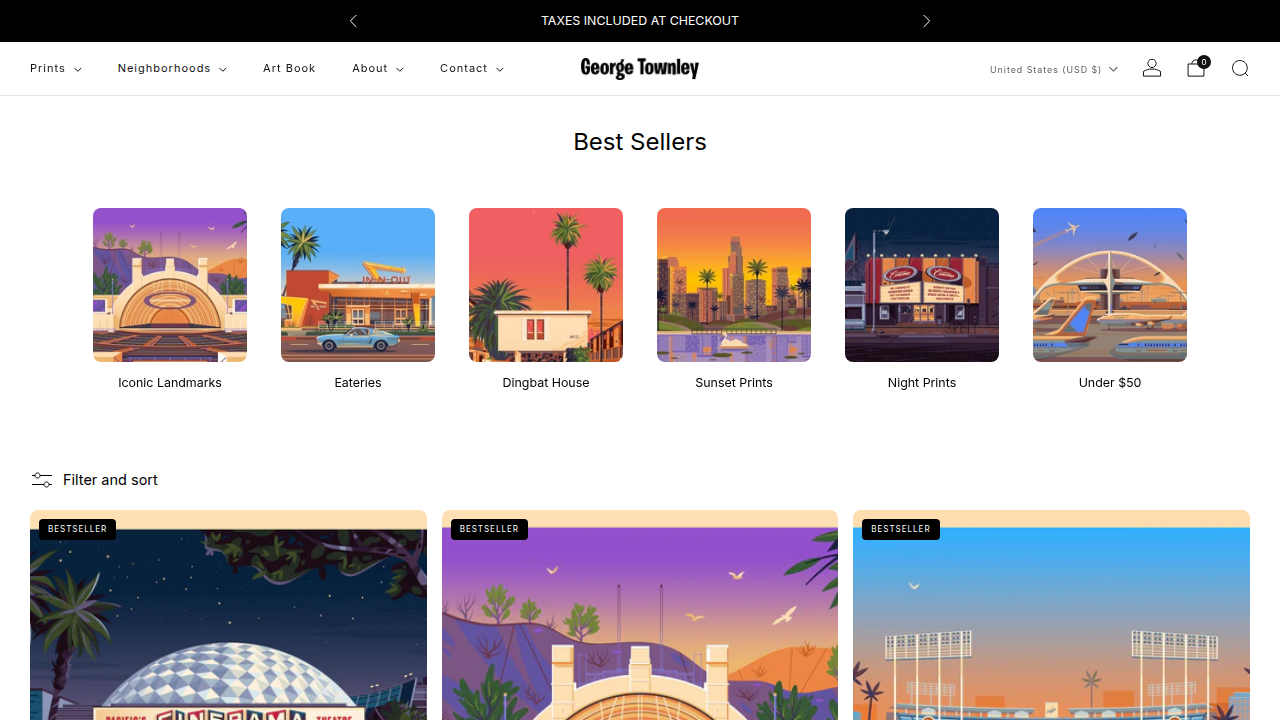 Best Sellers collection page