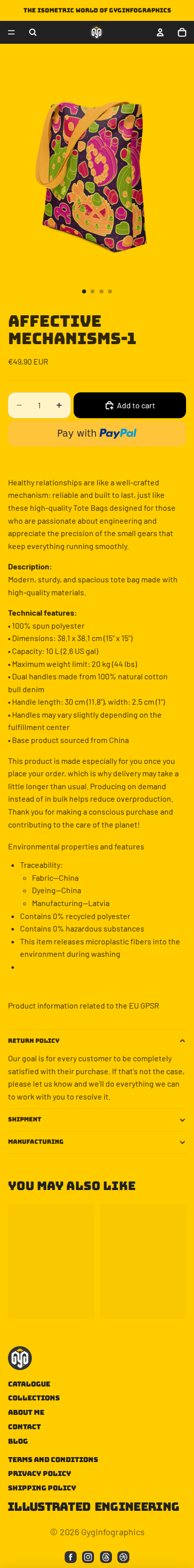 Product page mobile screenshot