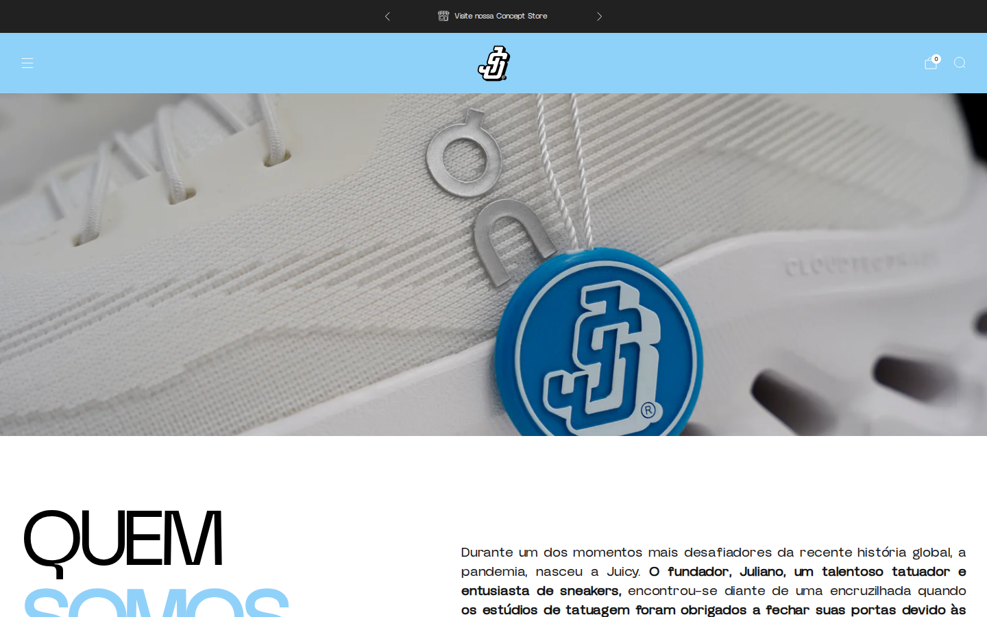 Página Sobre Nós da Juicy Sneakers