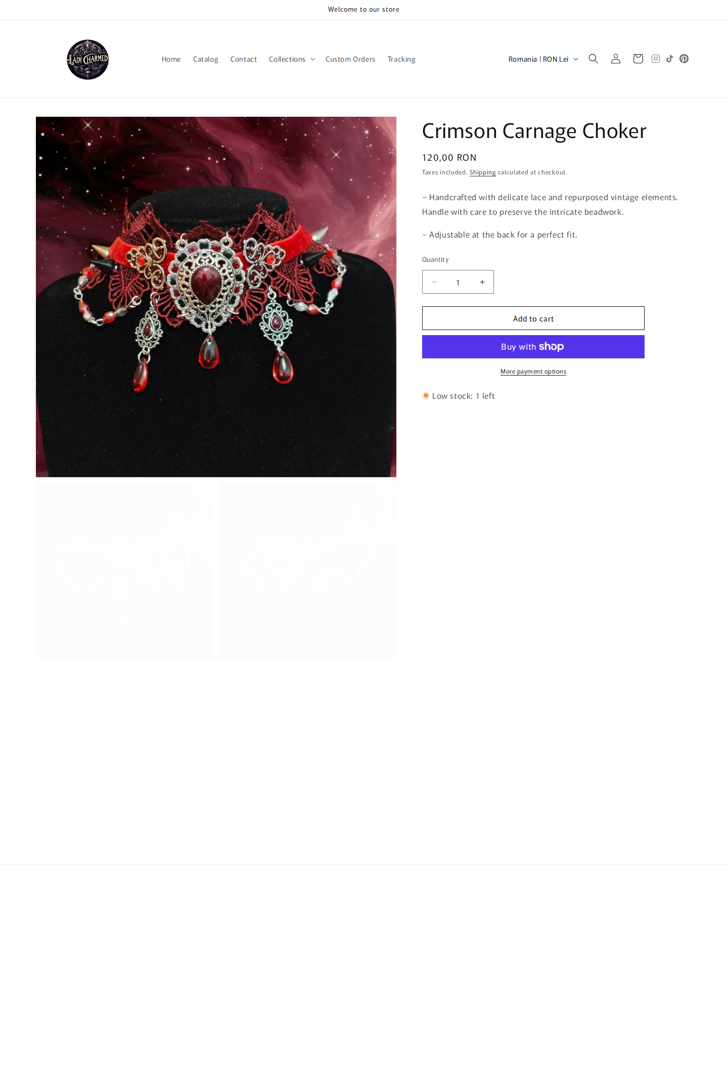 Lady Charmed second product page screenshot