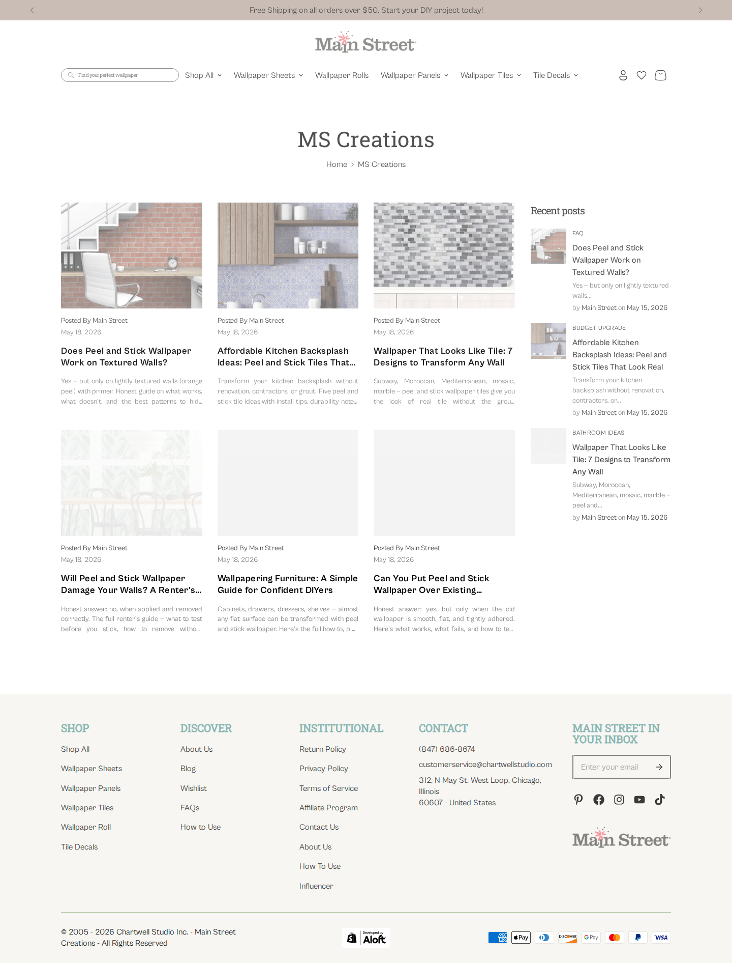 MS Creations blog listing page