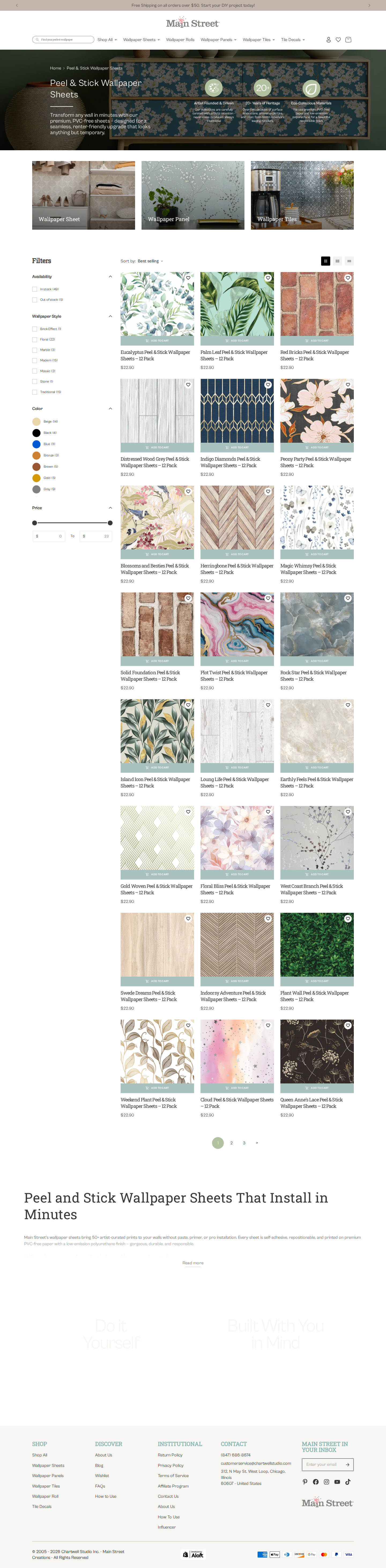 Wallpaper Sheets collection page