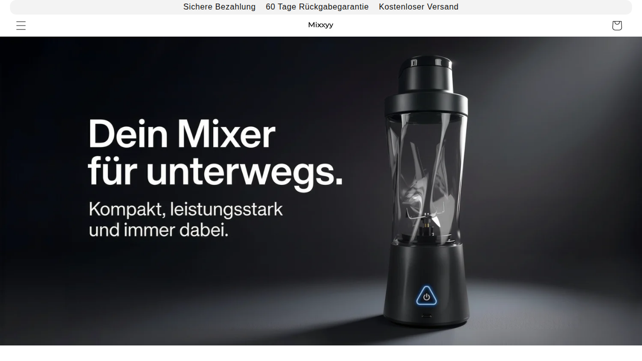Mixxyy Startseite — Desktop-Ansicht