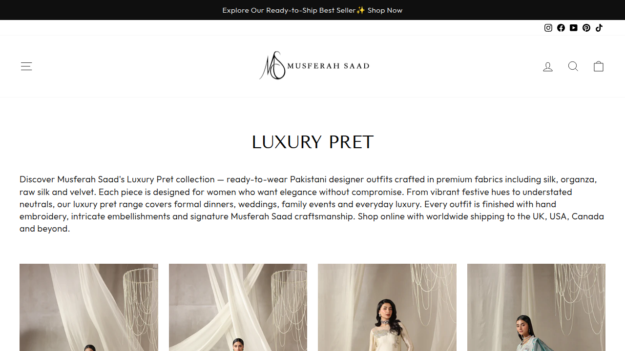Luxury Pret collection page