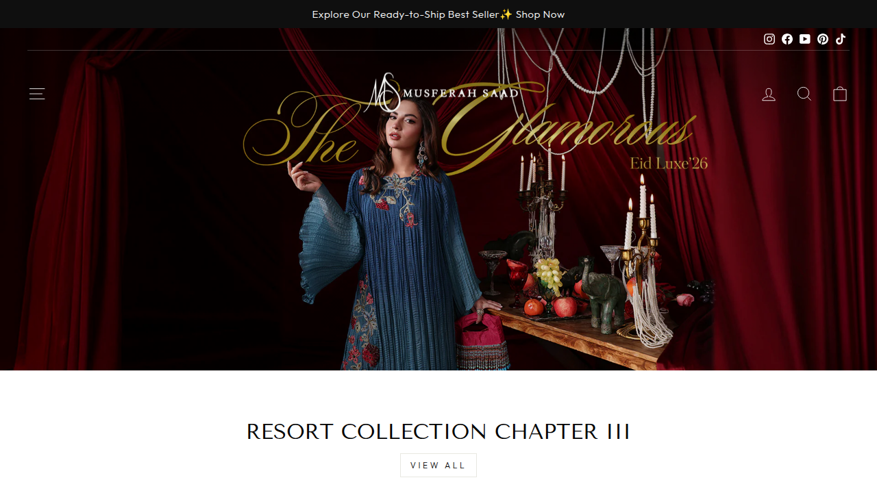 Musferah Saad homepage — desktop view