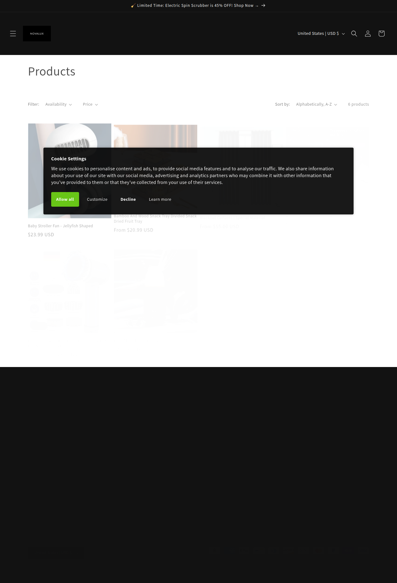 All products collection page