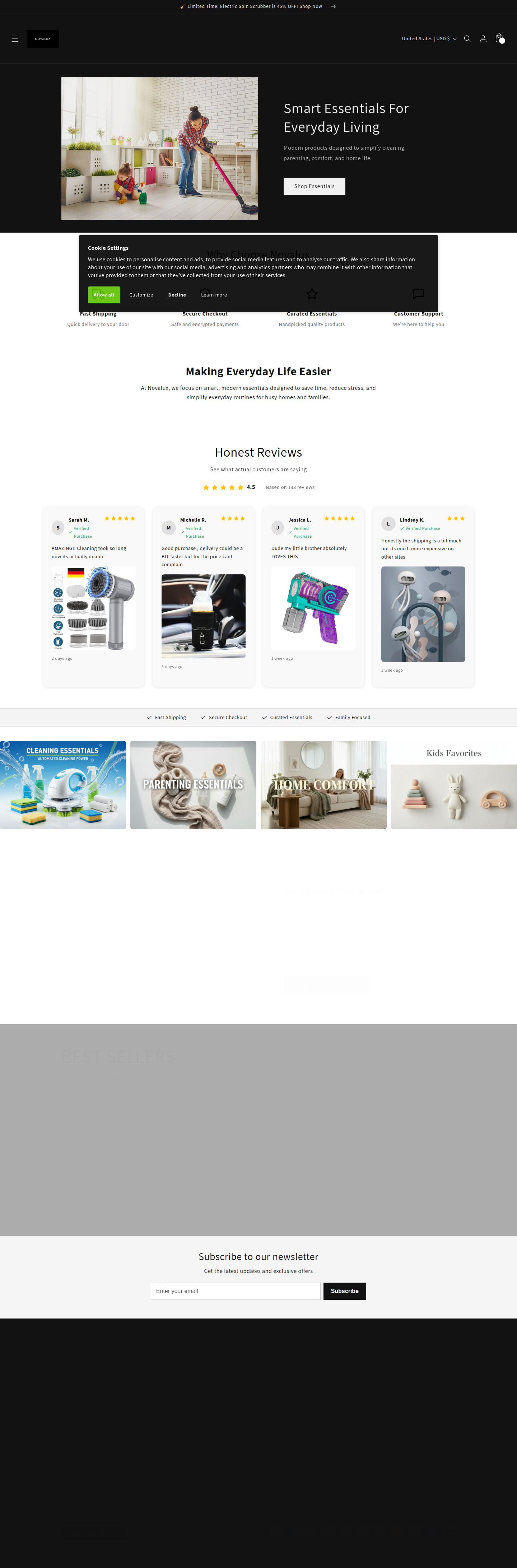 Novalux homepage