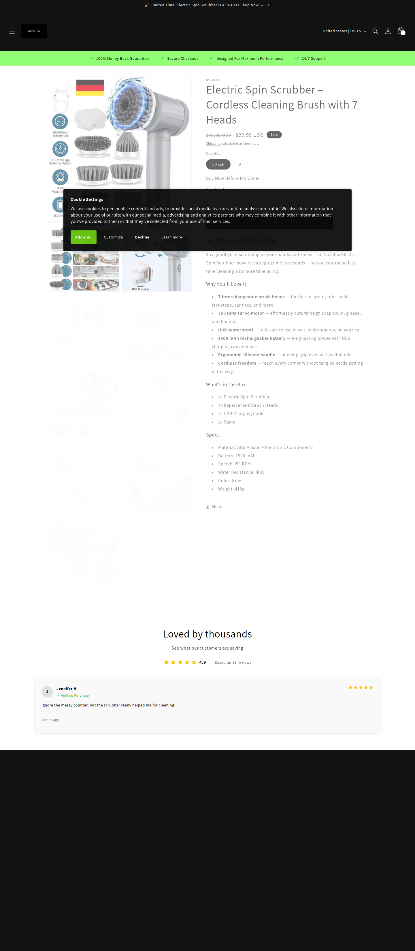 Electric Spin Scrubber product page
