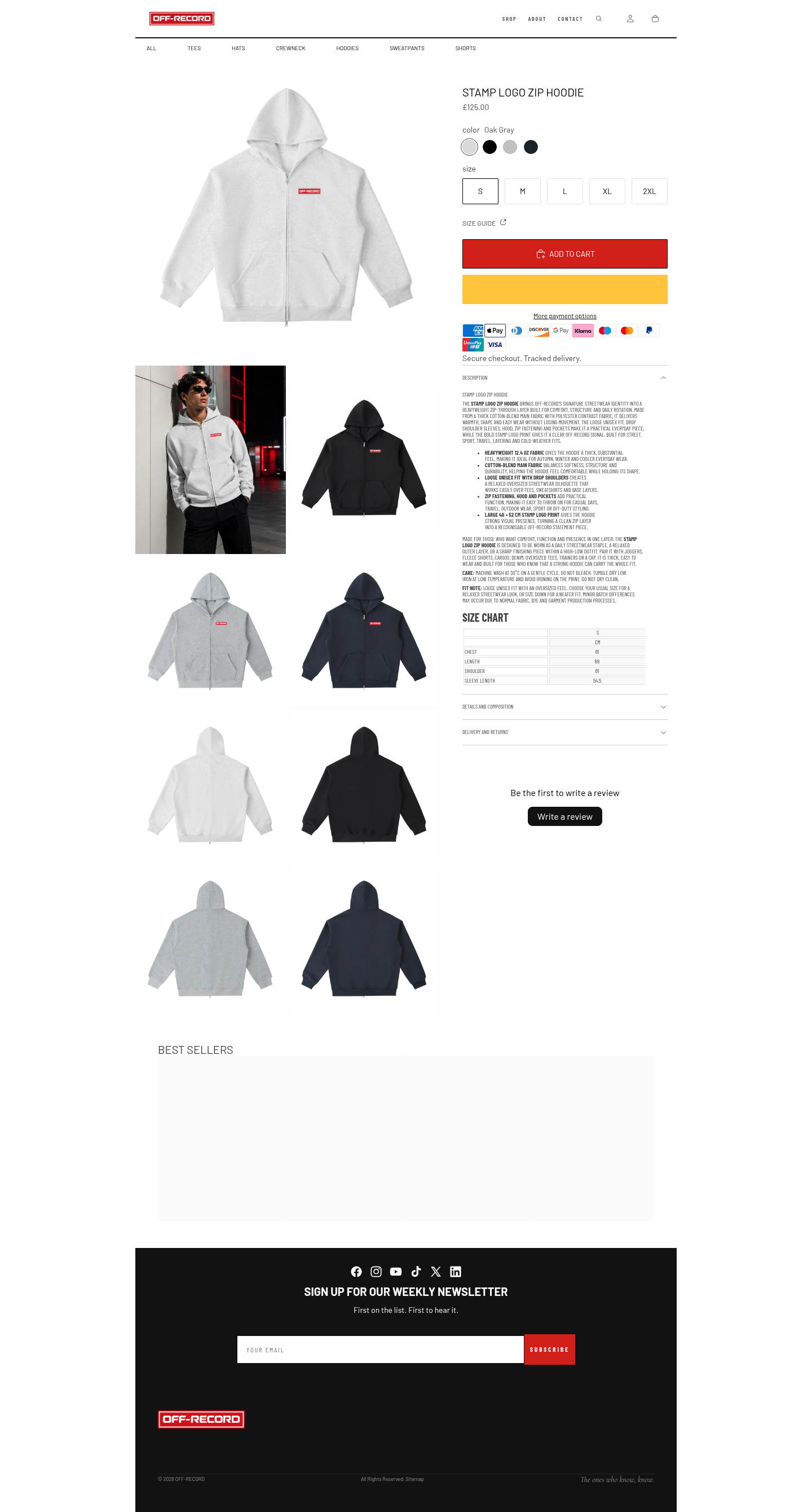 Stamp Logo Zip Hoodie