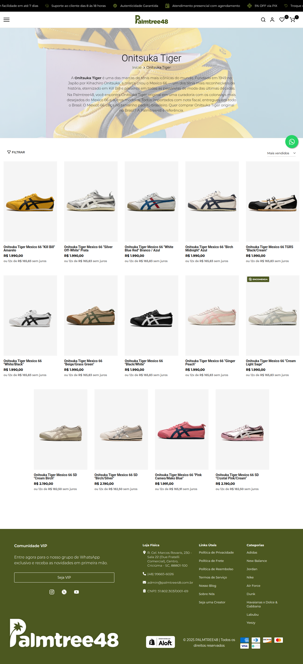 Página de coleção — Onitsuka Tiger