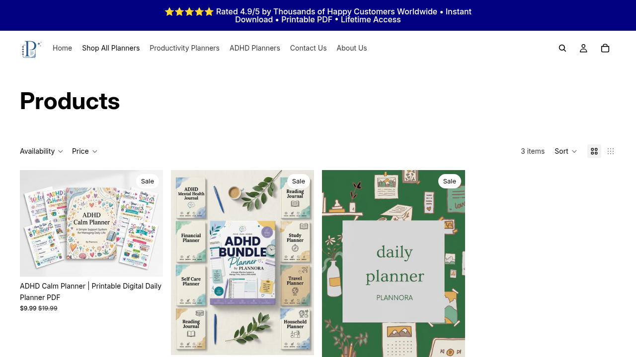 All products collection page