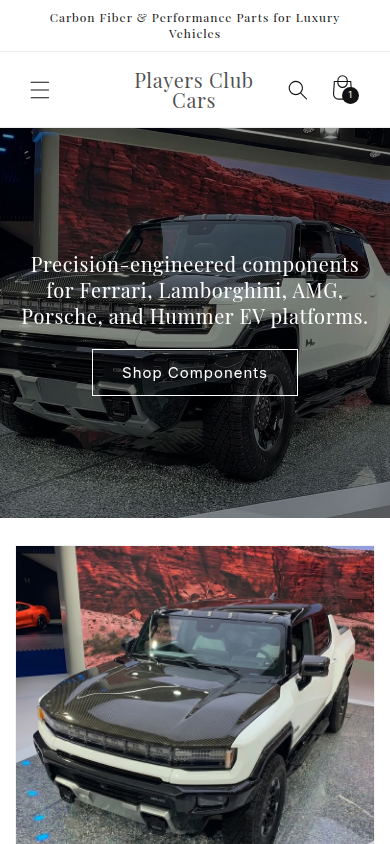Mobile view — Players Club Cars