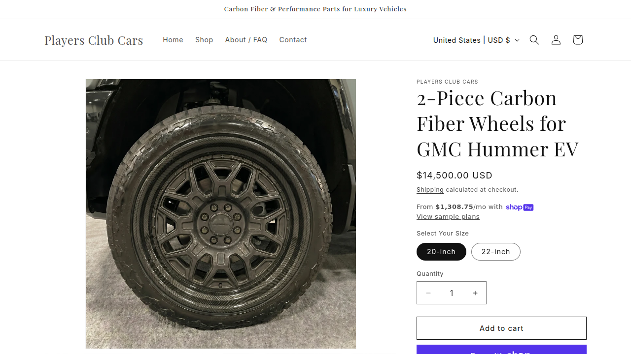 2-Piece Carbon Fiber Wheels for GMC Hummer EV — product page