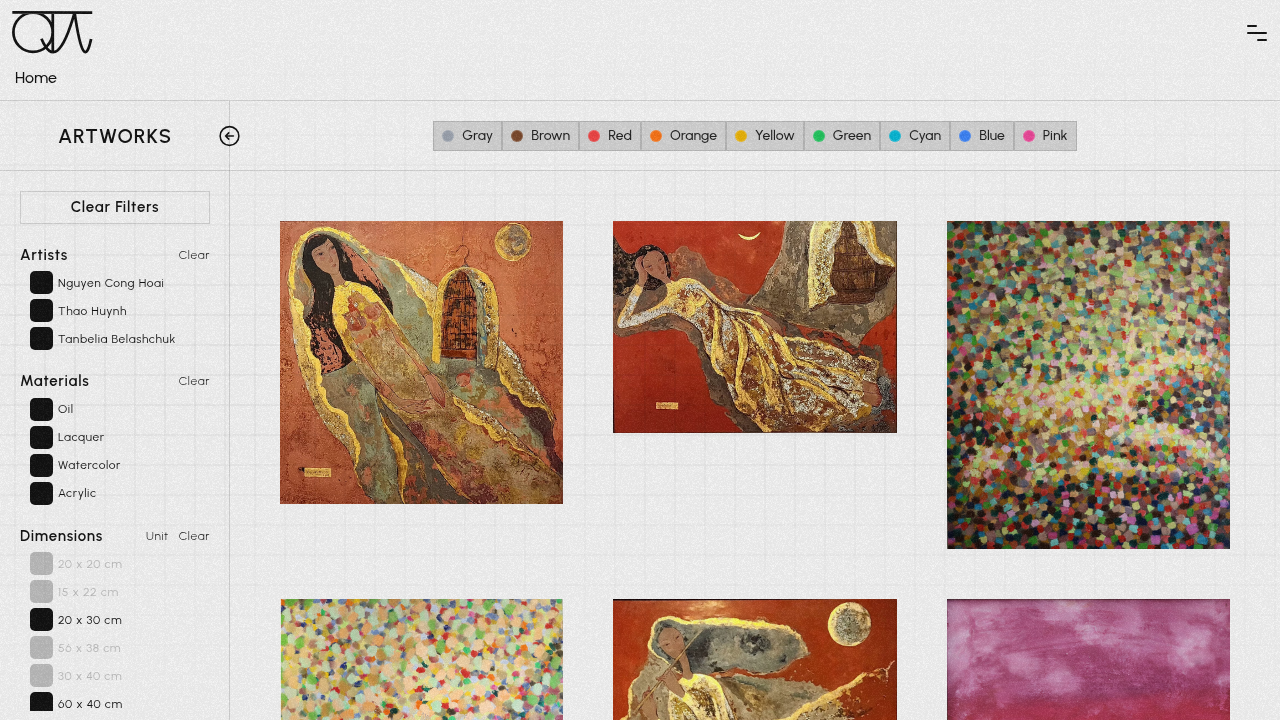 Artworks collection page
