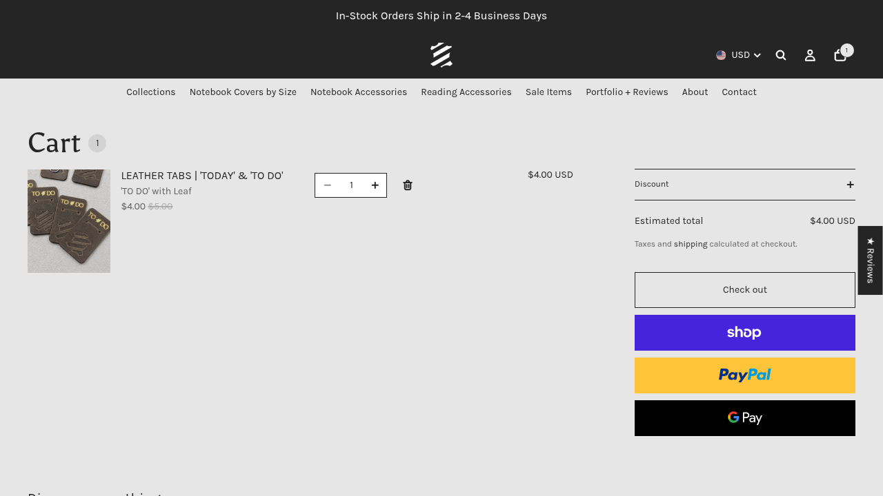 Cart page — desktop
