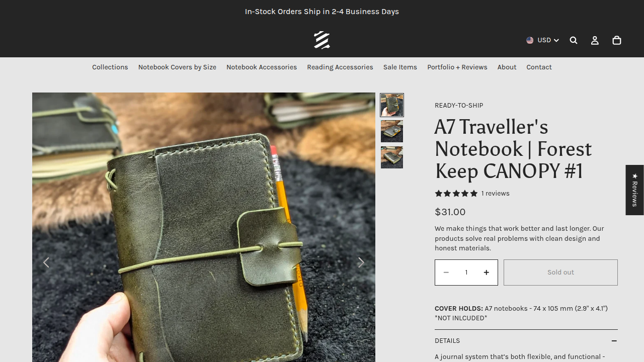 Forest Keep Traveler's Notebook product page