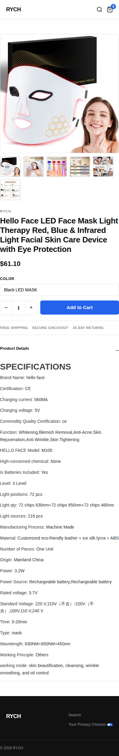 Product Page — Mobile
