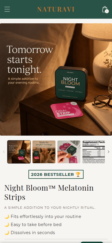 Night Bloom product page mobile