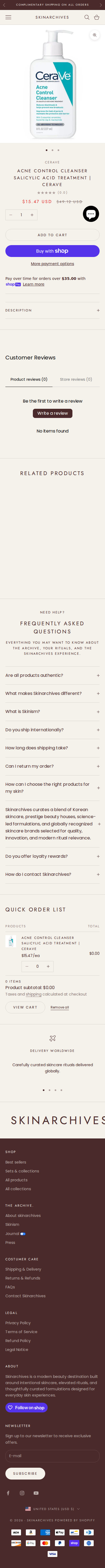 Product page on mobile