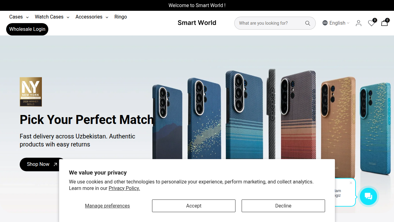 Smart World homepage — desktop view