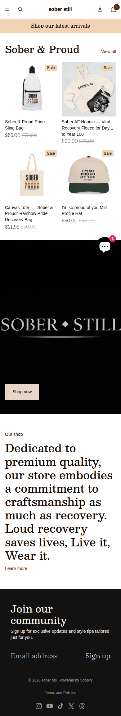 Mobile homepage