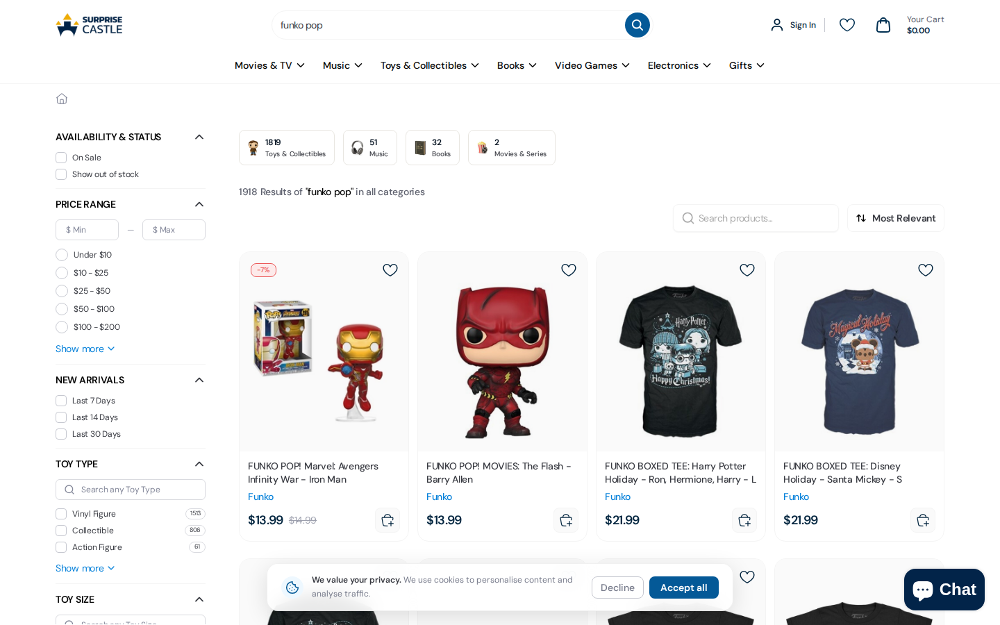 Search results page