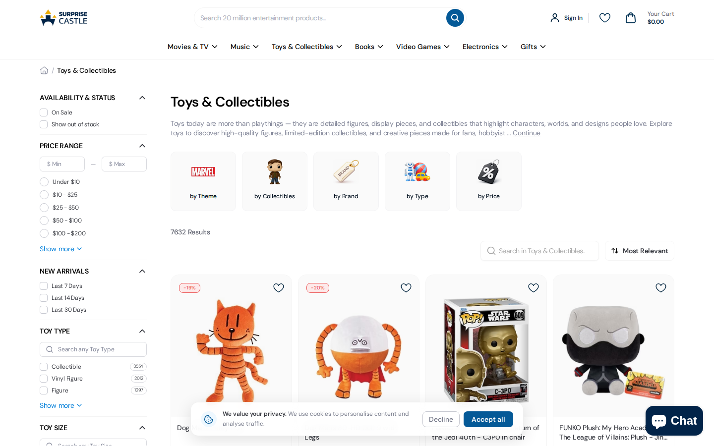 Toys and Collectibles collection page